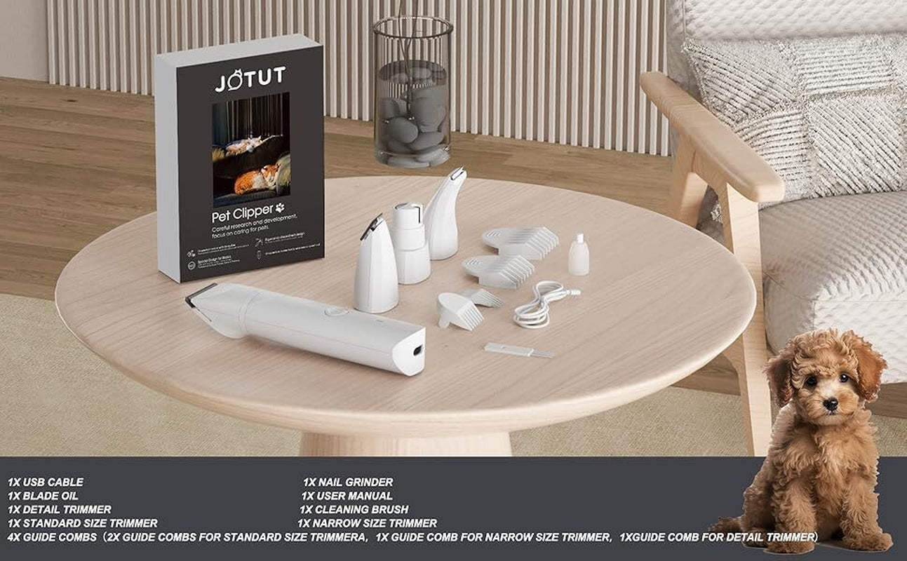 Small Dog Clippers for Grooming - Rechargeable Low Noise Clippers Grinder Shaver