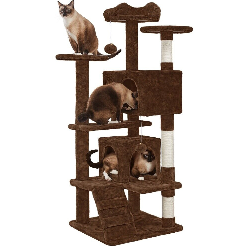 Cat Tree Cat Tower Cat Condo with Scratching Posts & Ladder for Cats Kittens