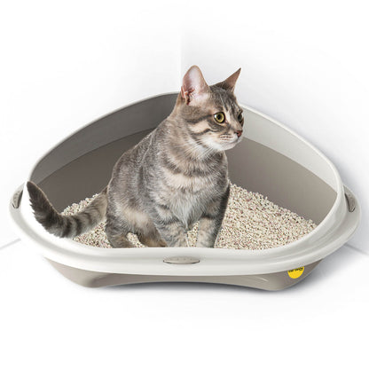 Cat Corner Litter Tray Large or Jumbo Rim Pet Open Toilet Pan Box Cat Centre�