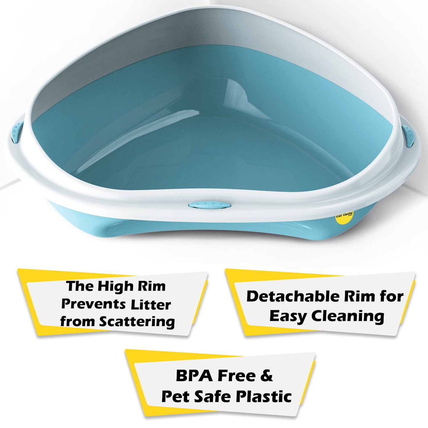 Cat Corner Litter Tray Large or Jumbo Rim Pet Open Toilet Pan Box Cat Centre�