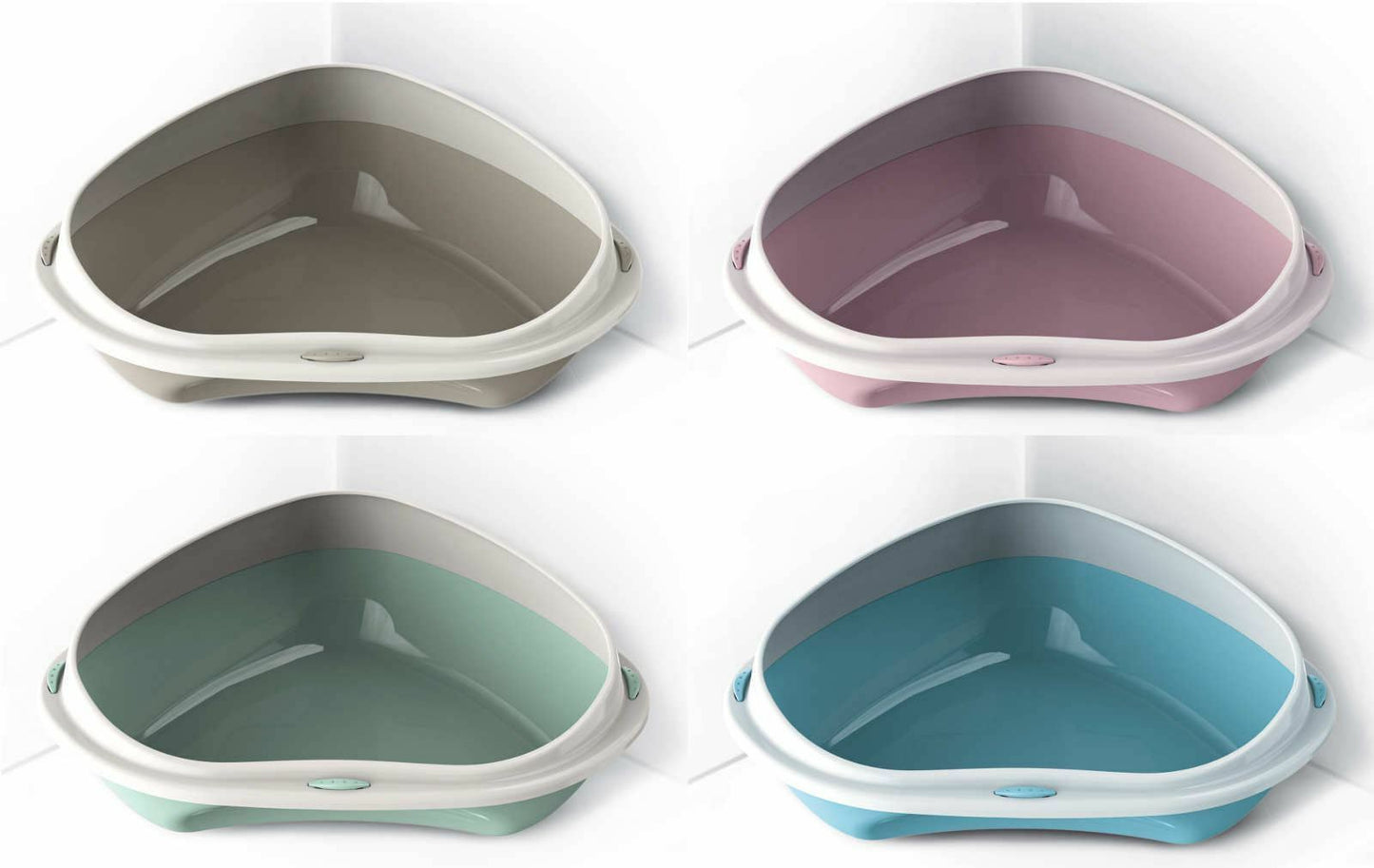 Cat Corner Litter Tray Large or Jumbo Rim Pet Open Toilet Pan Box Cat Centre�
