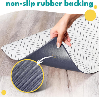 Large Dog Mat for Food and Water, Cat Feeding Mat | Large Waterproof Dog Bowl Mat | Non-Slip Pet Food Mat for Floors | Pet Mats for Food and Water | Easy to Clean