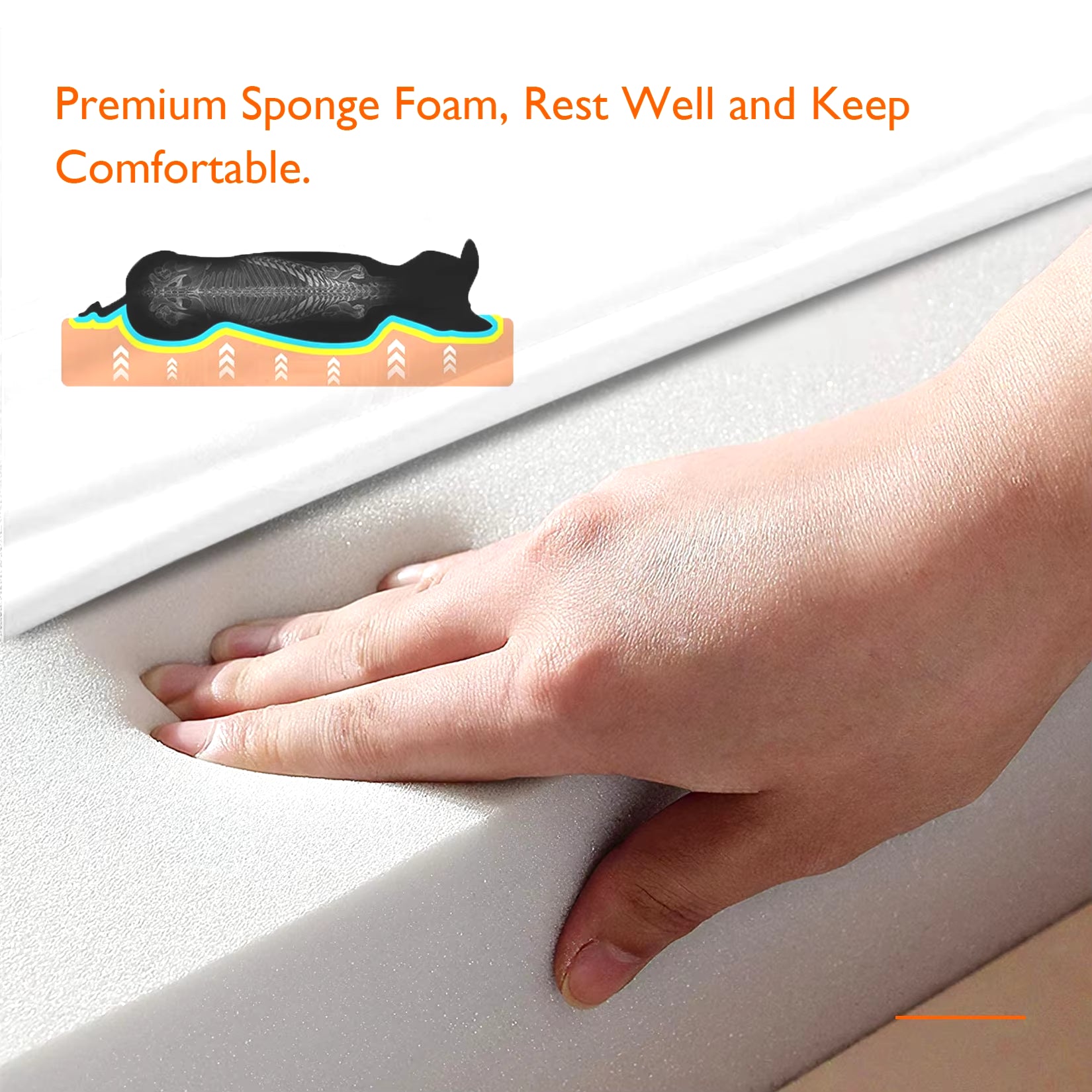 Bolster Dog Bed for Extra Large Dogs, Memory Foam Orthopedic L-Shape Dog Beds with Removable Washable Cover Cozy Plush Dog Sofa