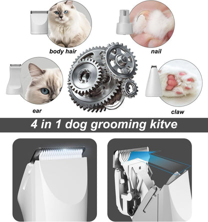 Small Dog Clippers for Grooming - Rechargeable Low Noise Clippers Grinder Shaver