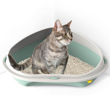Cat Corner Litter Tray Large or Jumbo Rim Pet Open Toilet Pan Box Cat Centre�