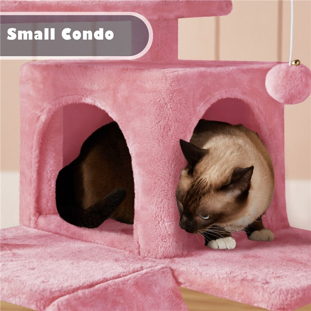 Cat Tree Cat Tower Cat Condo with Scratching Posts & Ladder for Cats Kittens