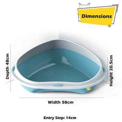 Cat Corner Litter Tray Large or Jumbo Rim Pet Open Toilet Pan Box Cat Centre�