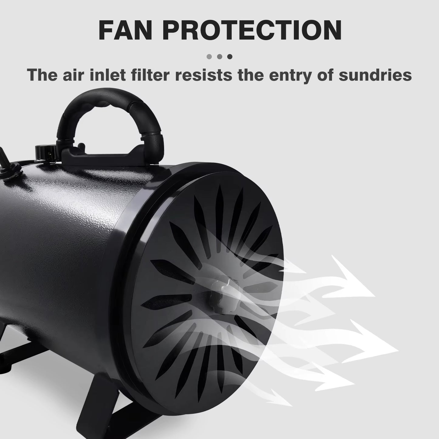 2000W-2800W Pet Hair Dryer, 35°C and 65 °C, Speed: 50M/S ~ 100M/S, Stepless Adjustable, 2.5M Extendable Hose, 3 Nozzles