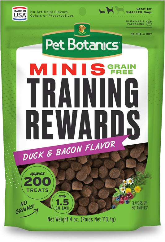 4 Oz. Pouch Training Reward Mini Soft & Chewy, Duck and Bacon Flavor, with 200 Treats per Bag, the Choice of Top Trainers