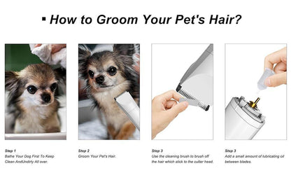 Small Dog Clippers for Grooming - Rechargeable Low Noise Clippers Grinder Shaver