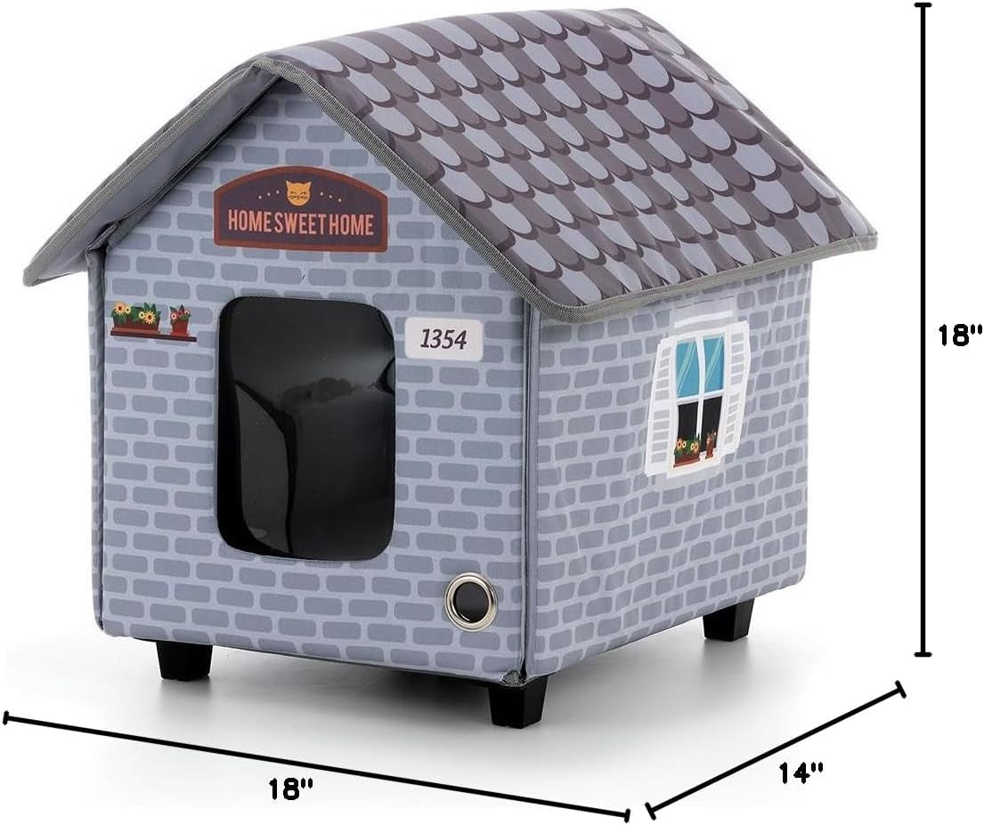 Ultimate Weatherproof Heated Cat House for Outdoor Cats - Easy Assembly for Winter Comfort!
