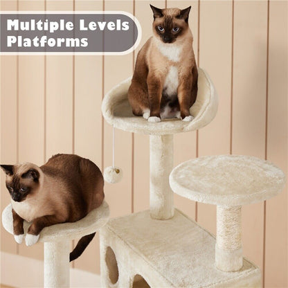 Cat Tree Cat Tower Cat Condo with Scratching Posts & Ladder for Cats Kittens