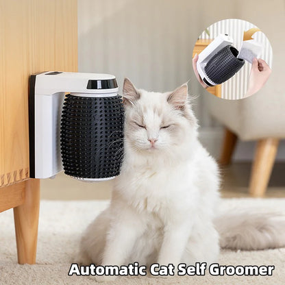 Pet Self-Cleaning Wall Brush Gentle Cat Corner Scratcher Auto Grooming Tool