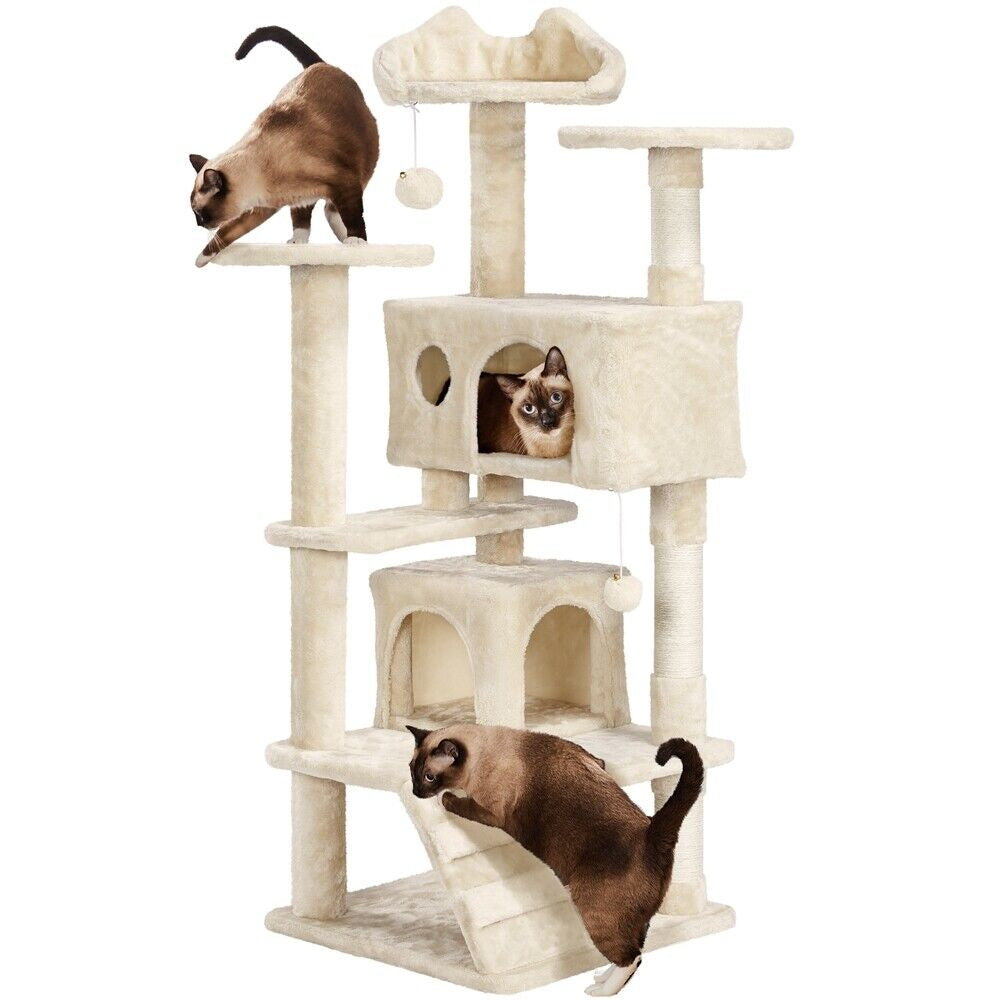 Cat Tree Cat Tower Cat Condo with Scratching Posts & Ladder for Cats Kittens