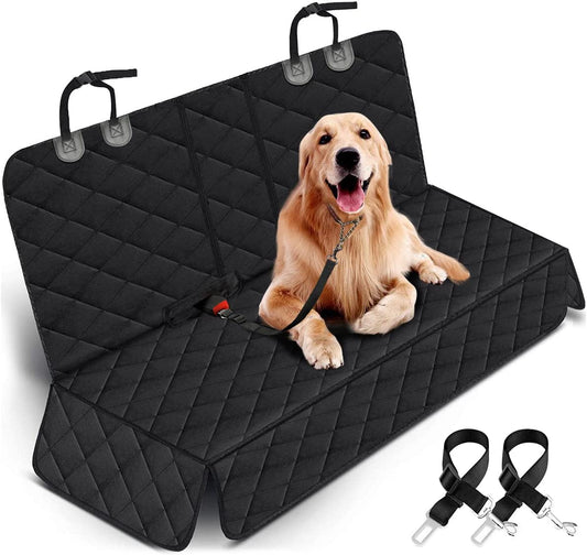 Ultimate Dog Car Seat Cover - Waterproof, Non-Slip Back Seat Protector for Cars, Trucks & SUVs - Fits Middle Armrest - Black