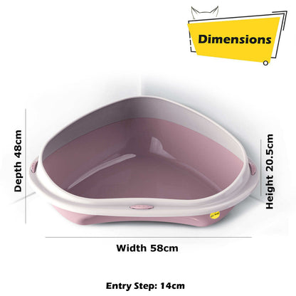 Cat Corner Litter Tray Large or Jumbo Rim Pet Open Toilet Pan Box Cat Centre�