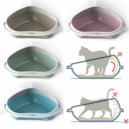 Cat Corner Litter Tray Large or Jumbo Rim Pet Open Toilet Pan Box Cat Centre�