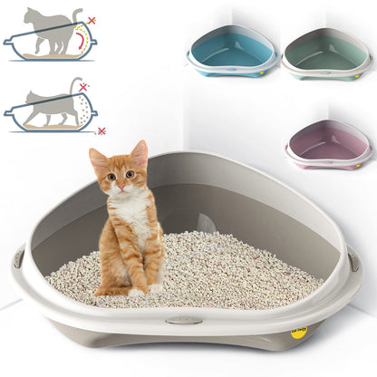 Cat Corner Litter Tray Large or Jumbo Rim Pet Open Toilet Pan Box Cat Centre�