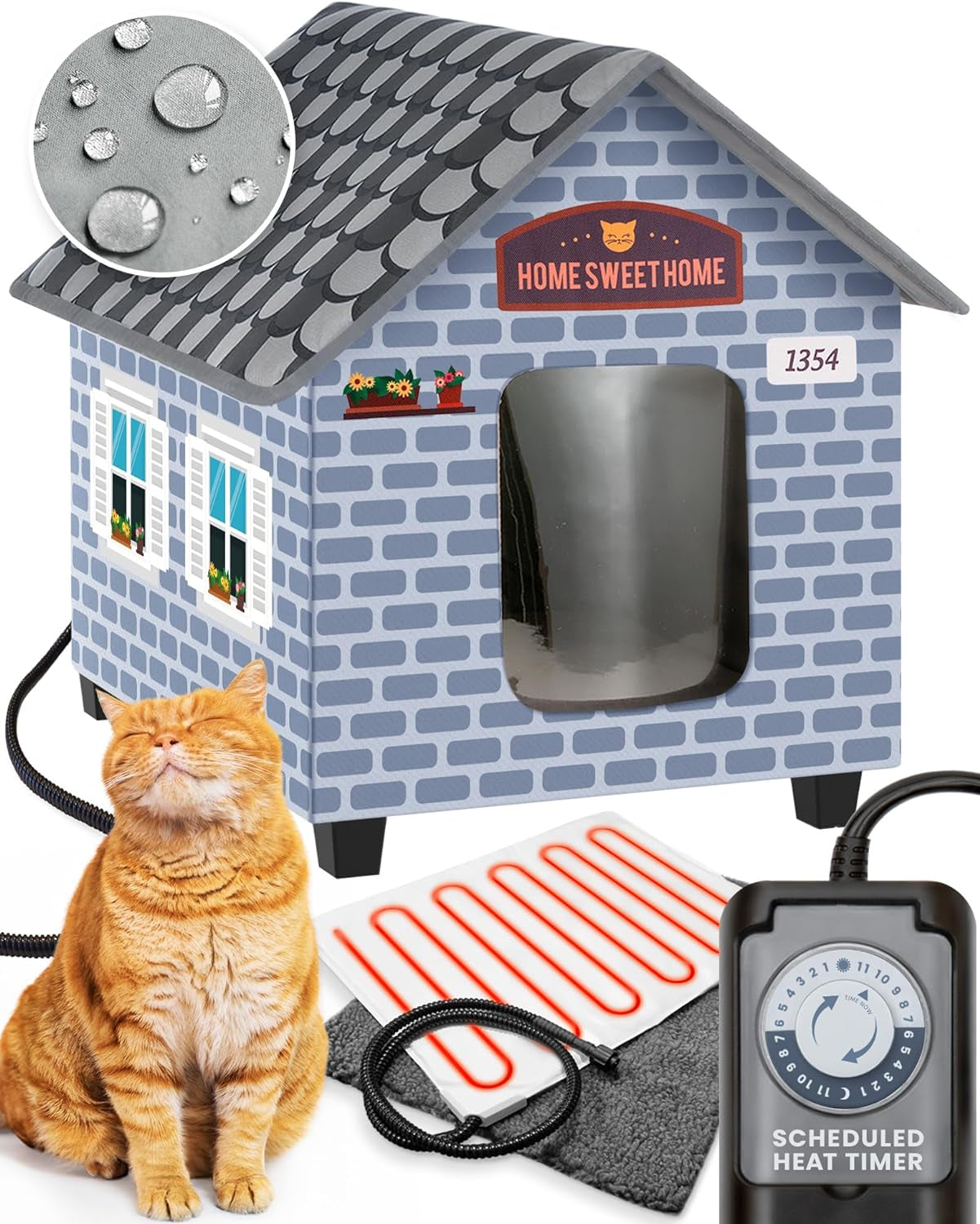 Ultimate Weatherproof Heated Cat House for Outdoor Cats - Easy Assembly for Winter Comfort!