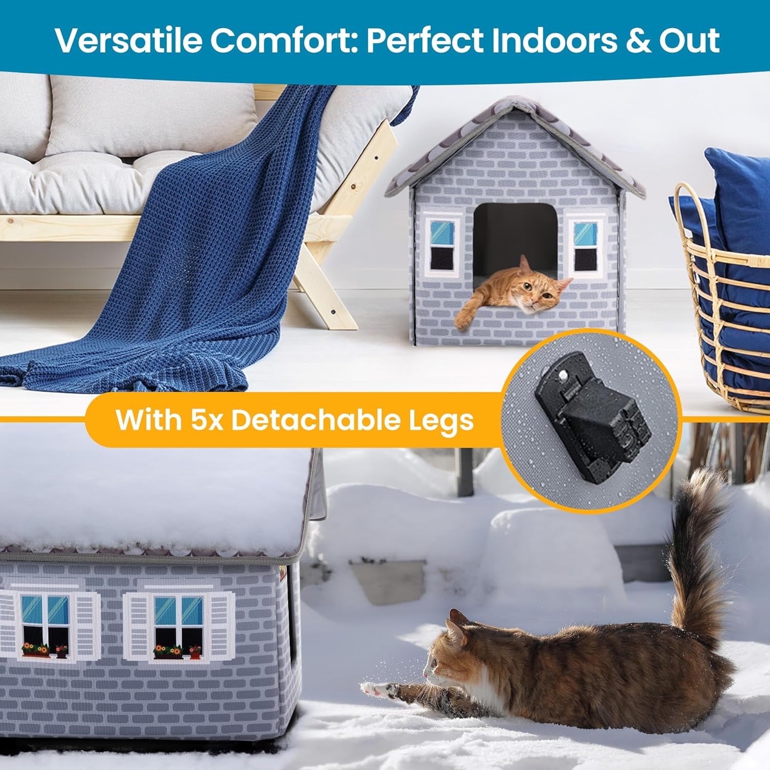 Ultimate Weatherproof Heated Cat House for Outdoor Cats - Easy Assembly for Winter Comfort!