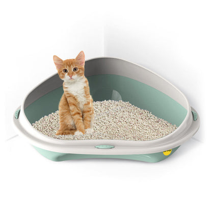 Cat Corner Litter Tray Large or Jumbo Rim Pet Open Toilet Pan Box Cat Centre�