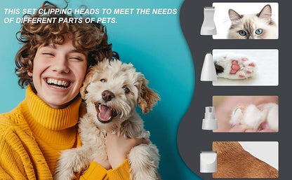 Small Dog Clippers for Grooming - Rechargeable Low Noise Clippers Grinder Shaver