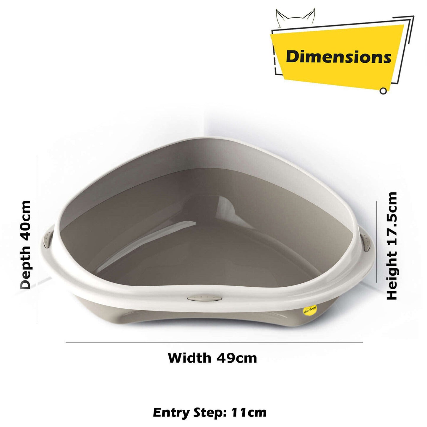 Cat Corner Litter Tray Large or Jumbo Rim Pet Open Toilet Pan Box Cat Centre�