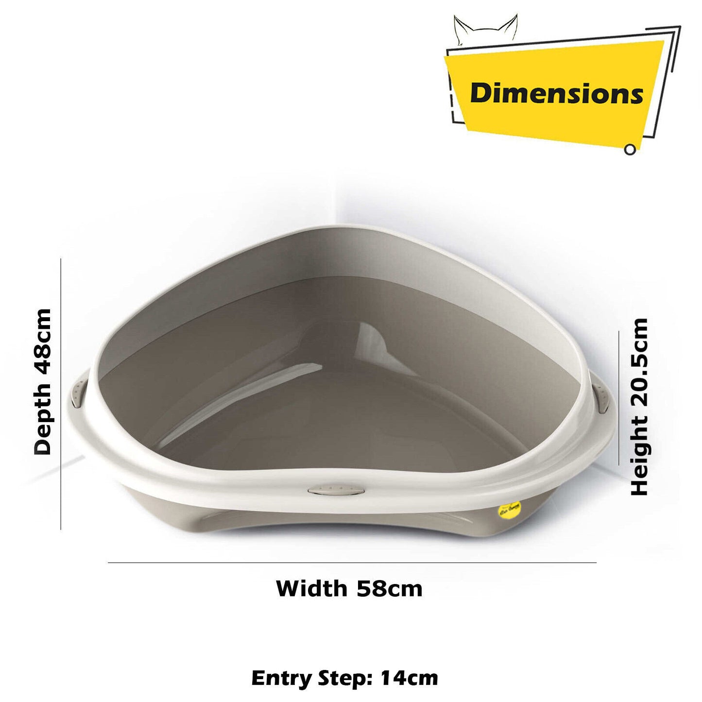 Cat Corner Litter Tray Large or Jumbo Rim Pet Open Toilet Pan Box Cat Centre�