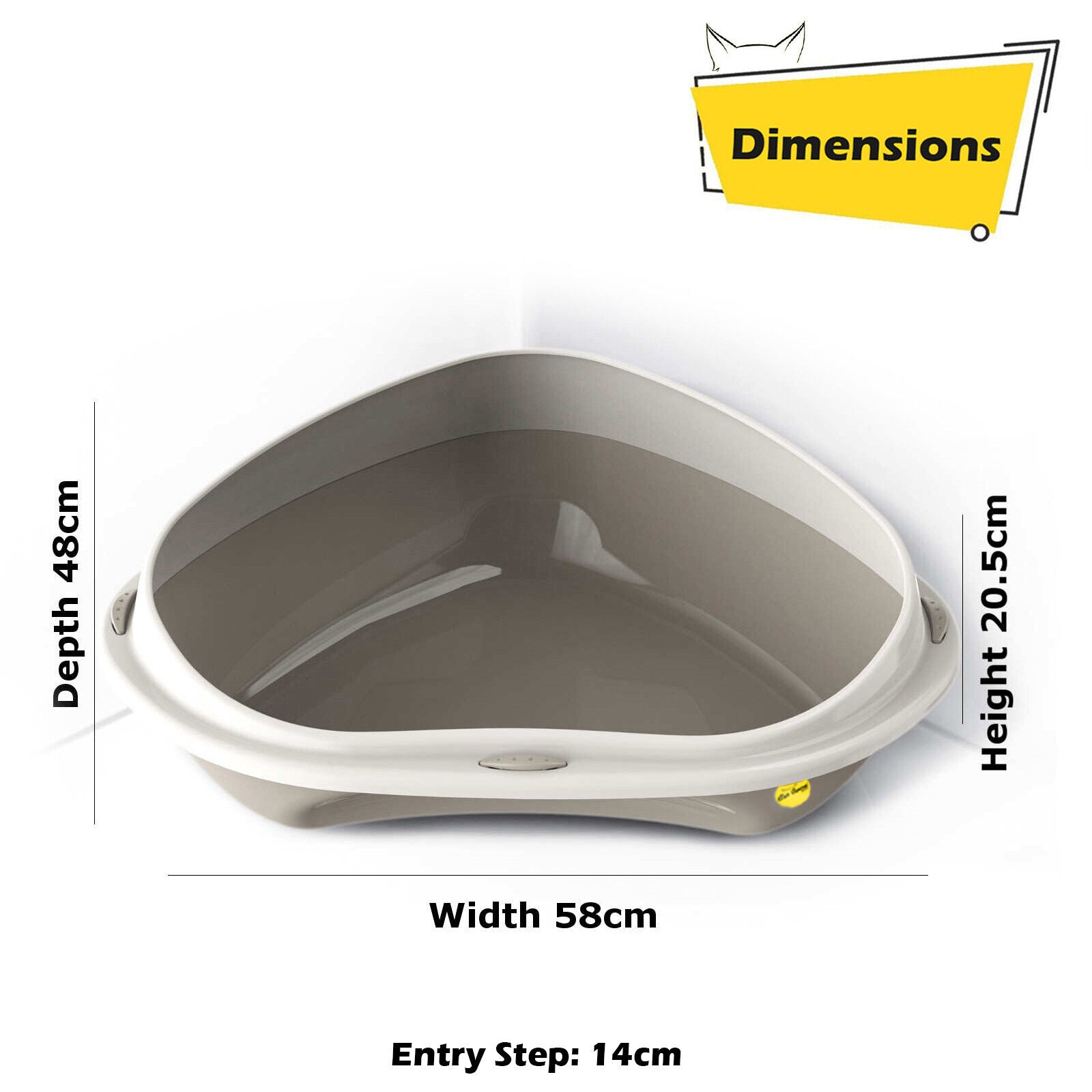 Cat Corner Litter Tray Large or Jumbo Rim Pet Open Toilet Pan Box Cat Centre�