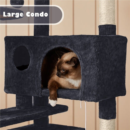 Cat Tree Cat Tower Cat Condo with Scratching Posts & Ladder for Cats Kittens