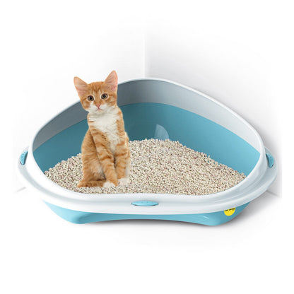Cat Corner Litter Tray Large or Jumbo Rim Pet Open Toilet Pan Box Cat Centre�