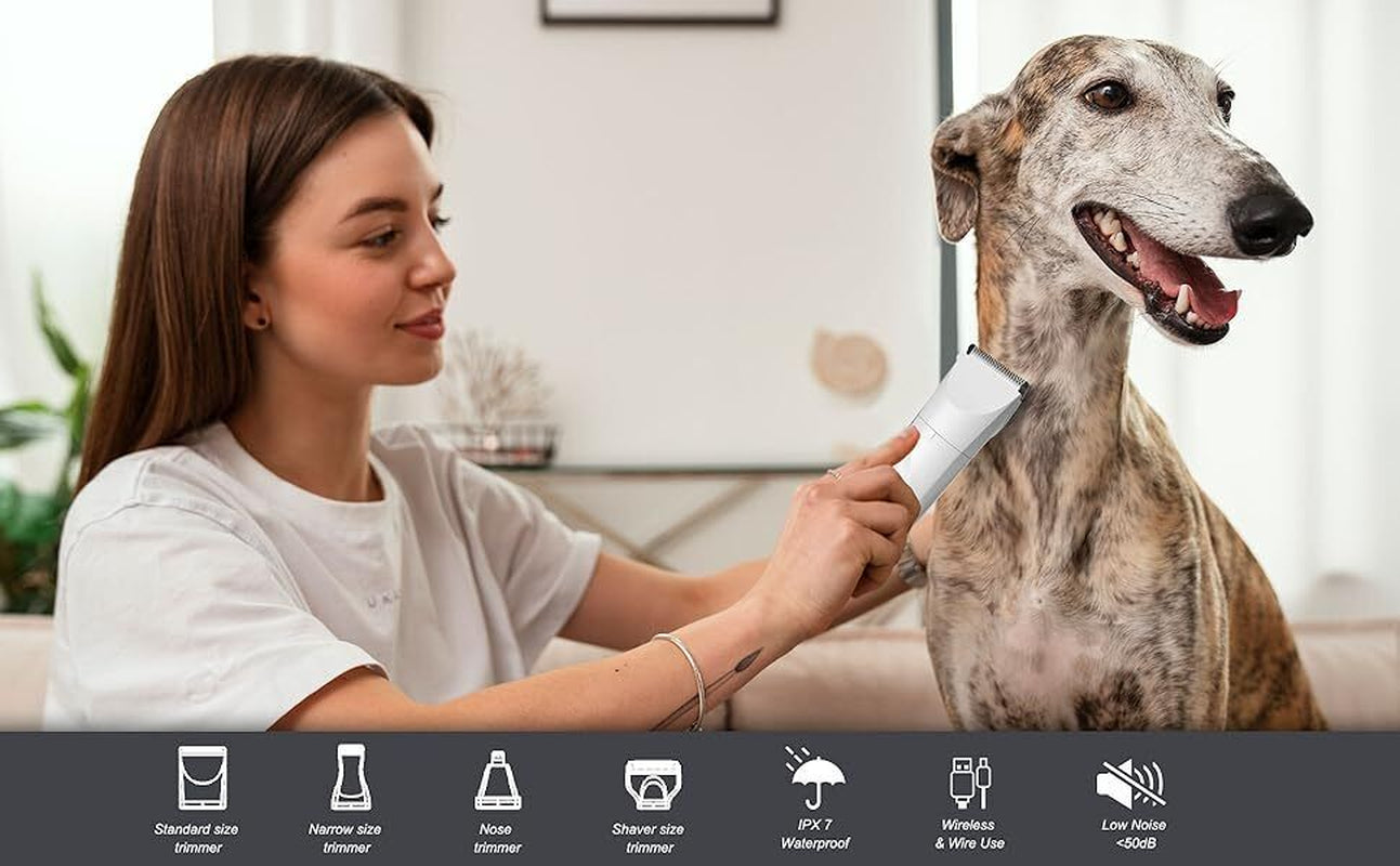 Small Dog Clippers for Grooming - Rechargeable Low Noise Clippers Grinder Shaver