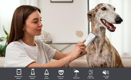 Small Dog Clippers for Grooming - Rechargeable Low Noise Clippers Grinder Shaver